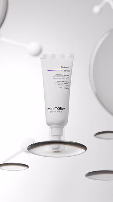 Minimalist Retinal 0.2% cream tube in a futuristic setting